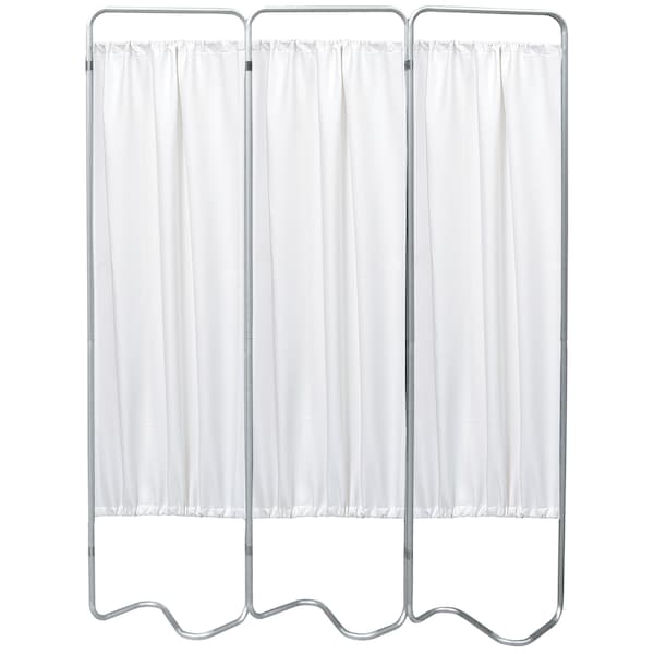 3 Section Beamatic Privacy Screen with Vinyl Panels, White